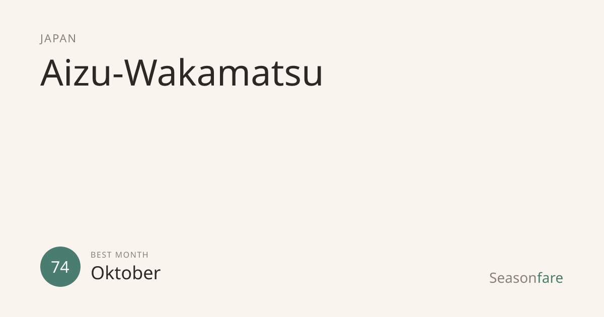 Beste Reisezeit für Aizu-Wakamatsu (2026) — Seasonfare