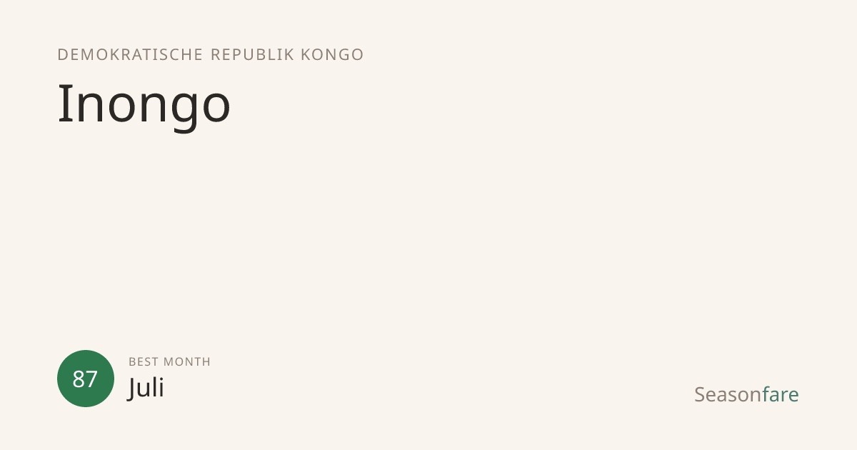 Beste Reisezeit für Inongo (2026) — Seasonfare