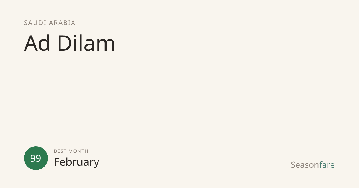 Best Time to Visit Ad Dilam (2026) — Seasonfare