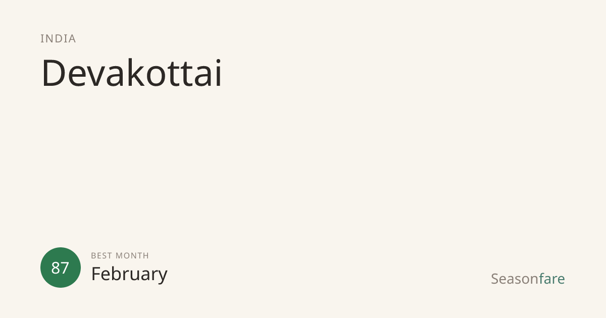 Best Time to Visit Devakottai (2026) — Seasonfare