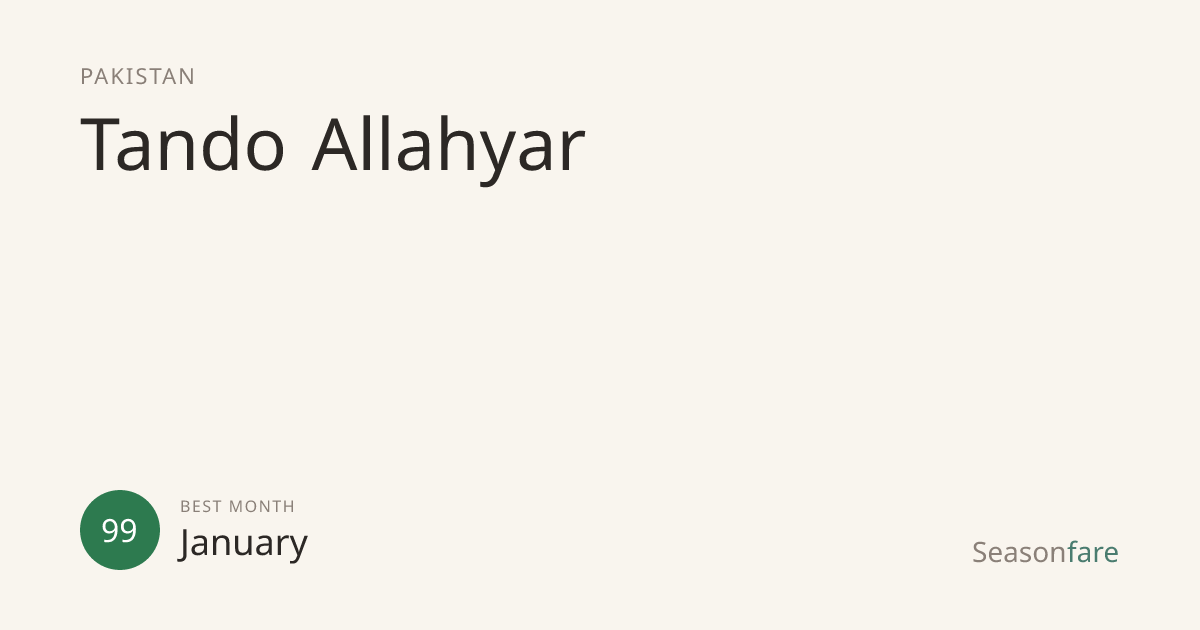 Best Time to Visit Tando Allahyar (2026) — Seasonfare