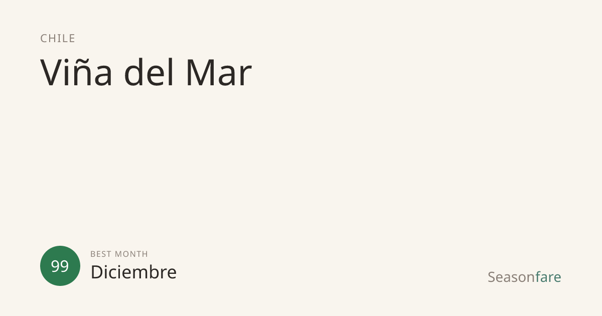 Mejor Época para Visitar Viña del Mar (2026) — Seasonfare